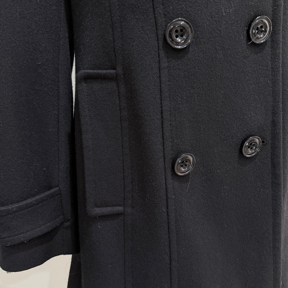 Anne Klein Wool Blend Pea Coat Black Double Breasted Medium - Picture 8 of 10
